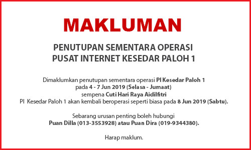 NOTIS PENUTUPAN Raya aidilfitriI