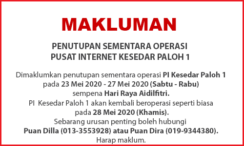 NOTIS PENUTUPAN PI hari raya aidilfitri