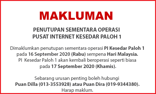 NOTIS PENUTUPAN PI hari malysia