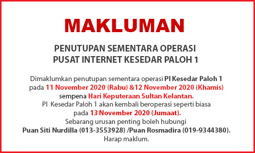 NOTIS PENUTUPAN PI keputeraan sultan kelantan