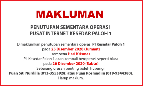 NOTIS PENUTUPAN PI hari krismas