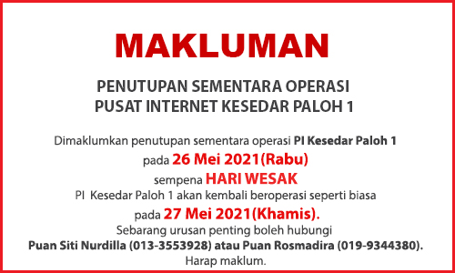 NOTIS PENUTUPAN PI Hari wesak